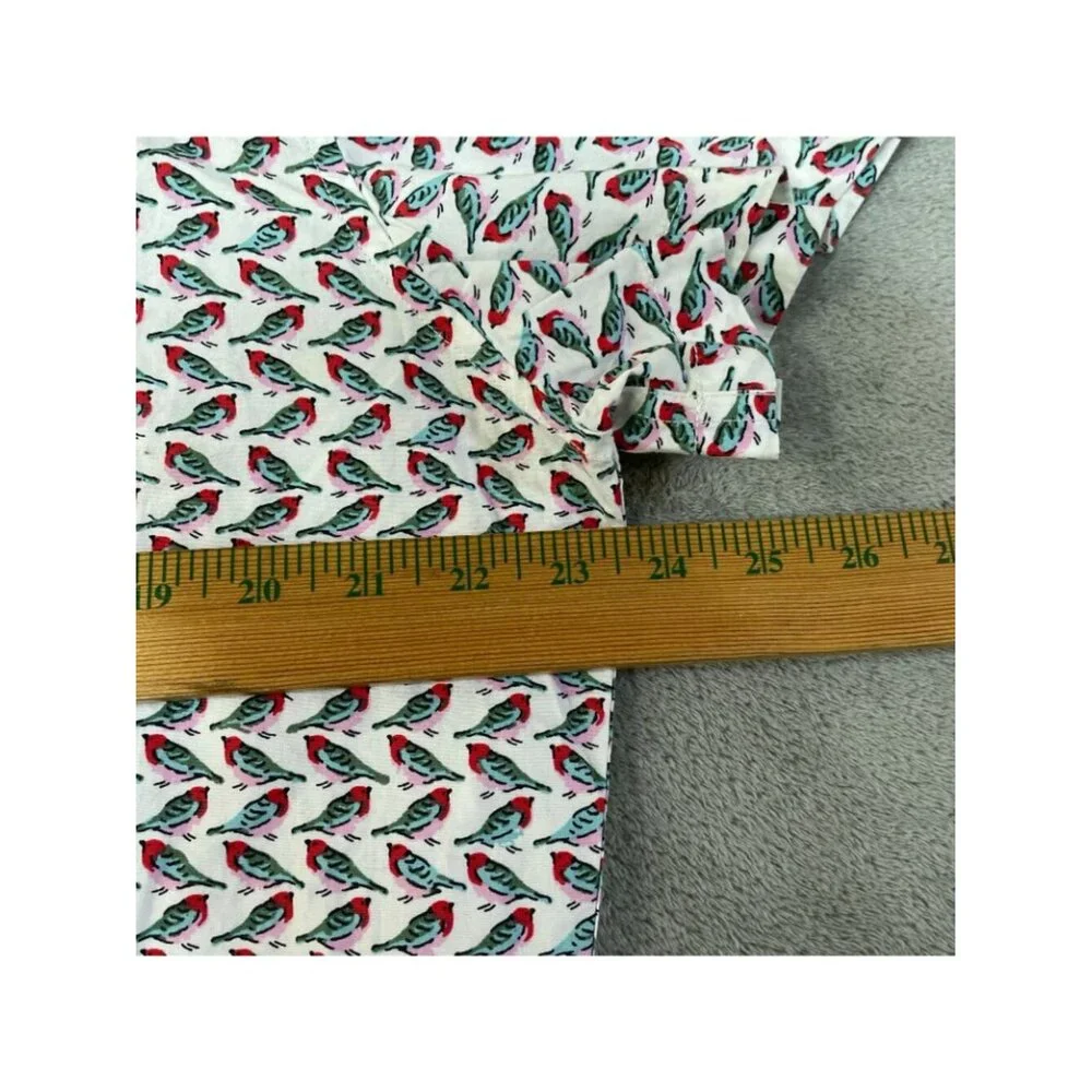 J.Crew Flex Men's XL Shirt Slim Bird All over Print Cotton Short sleeve